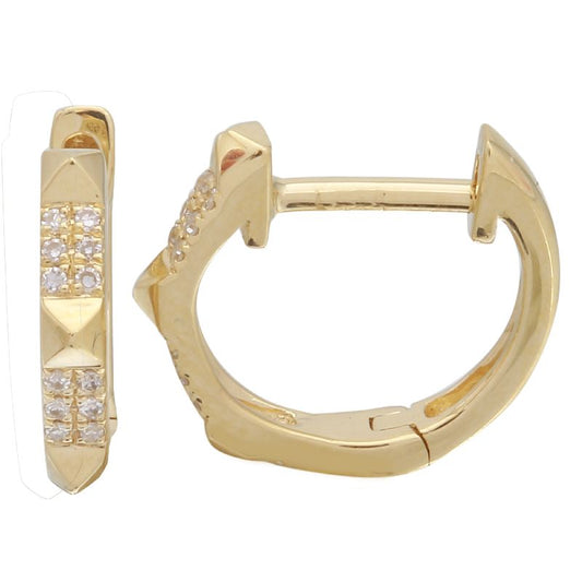 gold diamond huggy hoop earrings  @dylanjamesjewelry.com