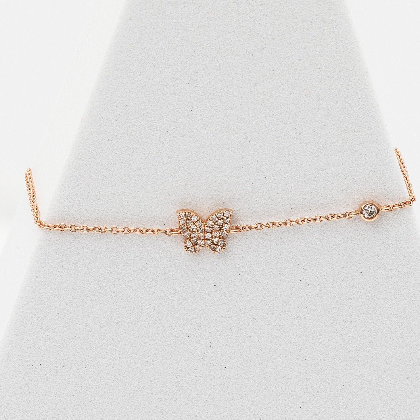 rose gold and diamond butterfly bracelet  @dylanajmesjewelry.com