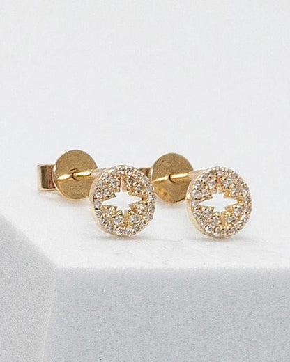 yellow gold diamond stud earrings @dylanjamesjewelry.com